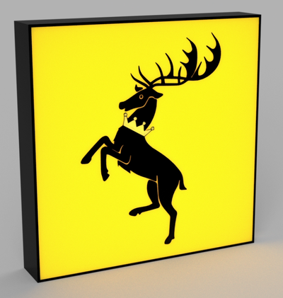 game of thrones house baratheon led lamp by beetee 3d art signs & logos gameofthrones tv television hbo ledlamp light box lightbox 3d print model - Mito3D