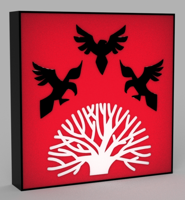 game of thrones house blackwood led lamp by beetee 3d art signs & logos gameofthrones hbo television tv ledlamp light box lightbox 3D print model - Mito3D