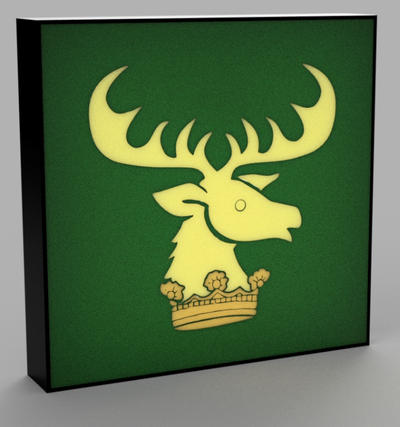 game of thrones house renly baratheon led lamp by beetee 3d art signs & logos gameofthrones tv television hbo book books ledlamp light box lightbox 3d print model - Mito3D