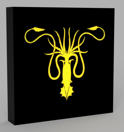 jogos of tronos casa greyjoy conduziu luminária by beeee 3d arte sinais logotipos guerra tronos theon tv televisão hbo lâmpada led luz caixa 3d print model - Mito3D