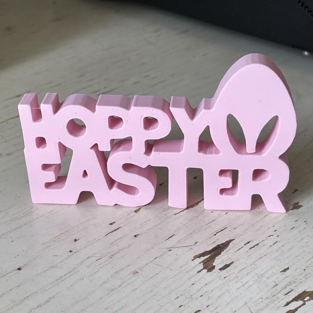 luppolato pasqua in piedi testo cartello by claybox3d arte segni loghi 3D print model - Mito3D