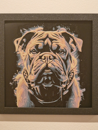 glühend bulldogge by madness3d kunst 2d hutschmiede glühen dunkel zwischendurch 3d print model - Mito3D