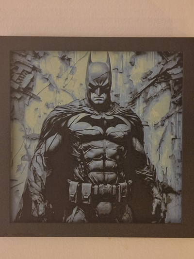 glühend batman by madness3d kunst 2d hutschmiede zwischendurch glühen dunkel 3d print model - Mito3D