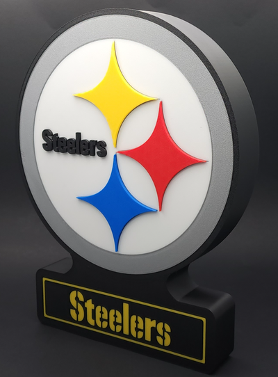 pittsburgh acereros led ligero caja by protofusión arte señales logos pensilvania nfl afc norte fútbol logo firmar luces wled ligera ws2812b arte fan ams lámpara luz multicolor 3d print model - Mito3D