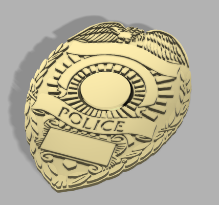 policía insignia by tecnología superar arte moneda insignias thingiverse 3d print model - Mito3D