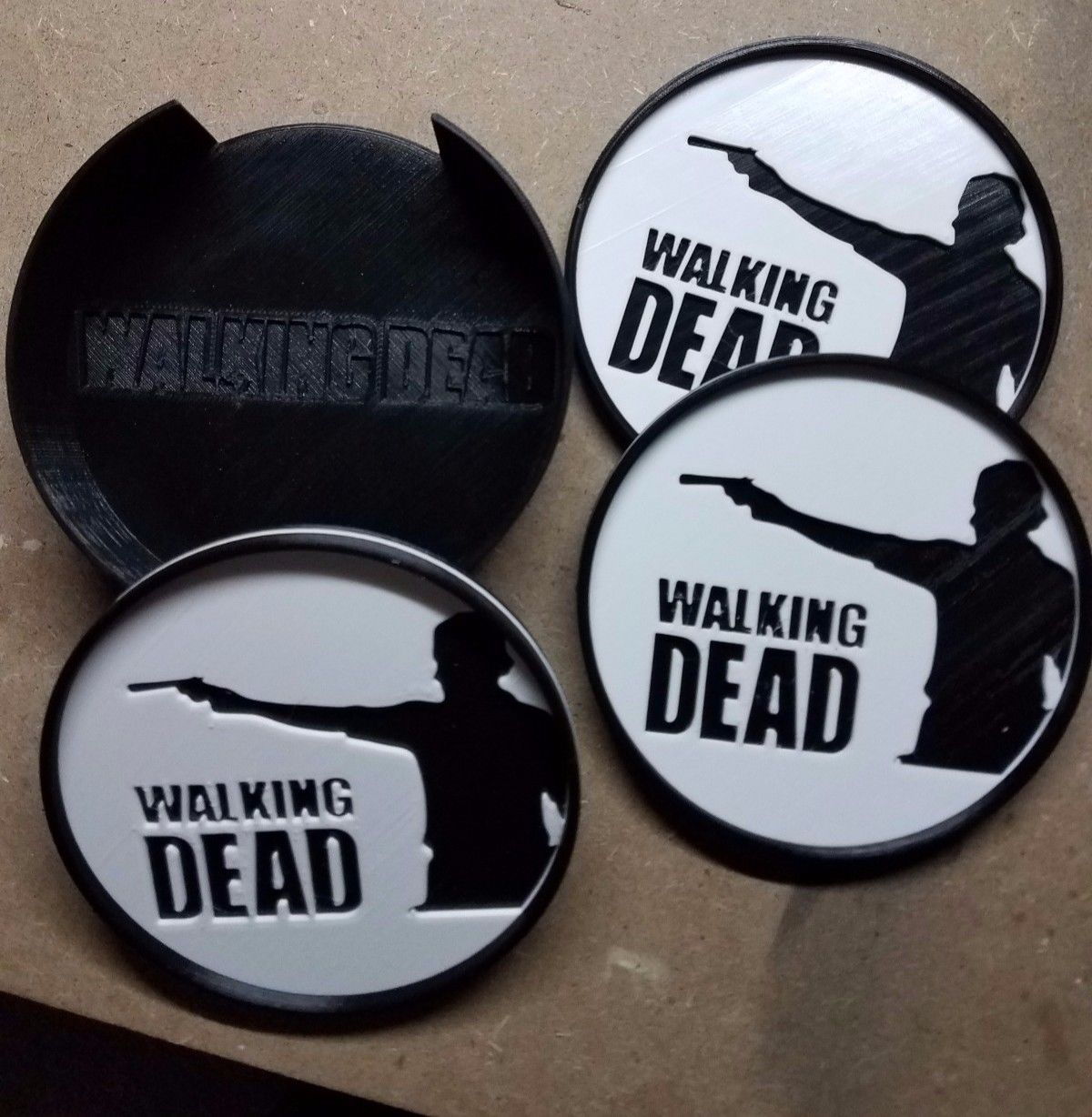 rick grimes walking dead coasters by tech outreach household decor thingiverse thewalkingdead 3D print model - Mito3D