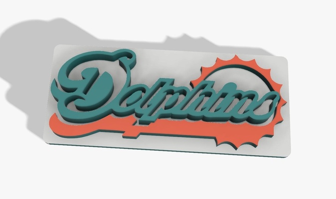 dauphins football by technologie sensibilisation art panneaux logos chose universelle miamidolphins 3d print model - Mito3D