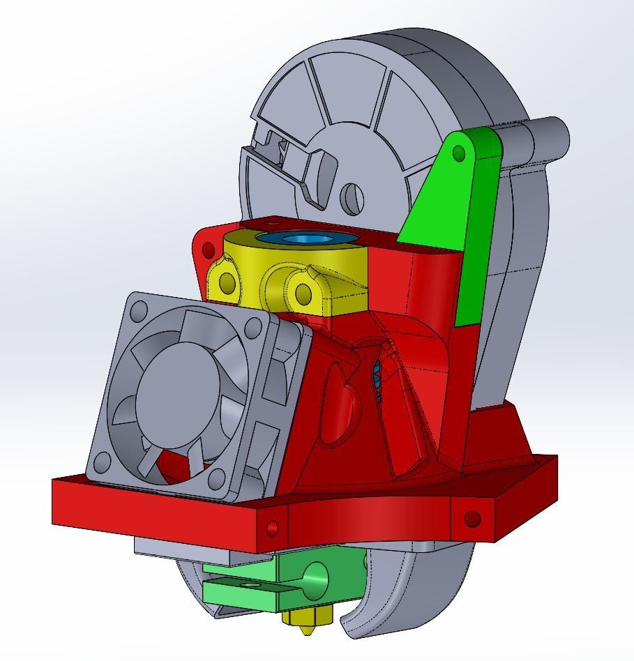 anycubic kossel linear licht gewicht effektor aktualisierung e3d v6 vulkan 5015 gebläse by rosch8 3d drucker teile 3D print model - Mito3D