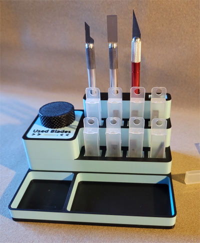 passatempo x acto faca organizador by ferramentas organizadores arte construir xacto ferramenta suporte lâmina corte 3d print model - Mito3D