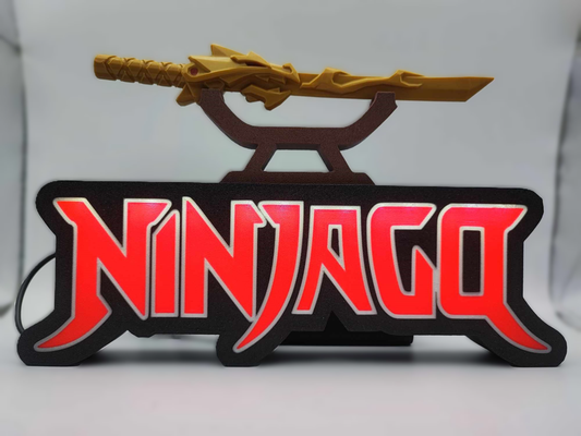 ninjago lamp by fil 3d household decor lampbox ninja stand 3d print model - Mito3D