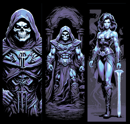 ventilador arte conjunto of 3 marcadores maestros universo skeletor evil lyn by recuerdos mclanes 2d motu dibujos animados forja sombreros marca marcador libro 3D print model - Mito3D