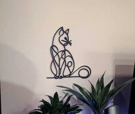 pared arte gato silueta by duquester 2d gatos mascota rápido 3d print model - Mito3D