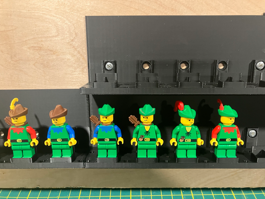 lego minifigure shelf anti cracking version 2 by heaphopper toys & games display 3d print model - Mito3D