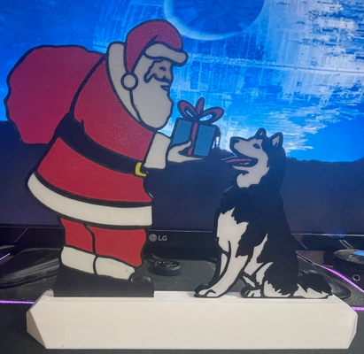 melhor of rapazes meninas by 0nothing arte 2d natal cão neve natal cachorro papai noel pele bebê santo usuario standee ficar pé feriado feriados 3d print model - Mito3D