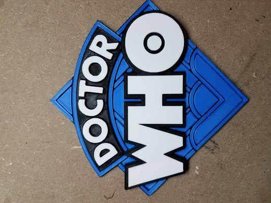 docteur oms 1970's logo by technologie sensibilisation art panneaux logos docteur who chose universelle 3d print model - Mito3D