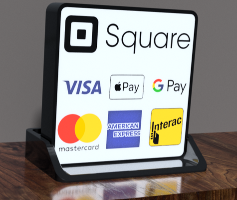 pay display led lightbox by mfdesigns3d art signs & logos square payment 3d print model - Mito3D