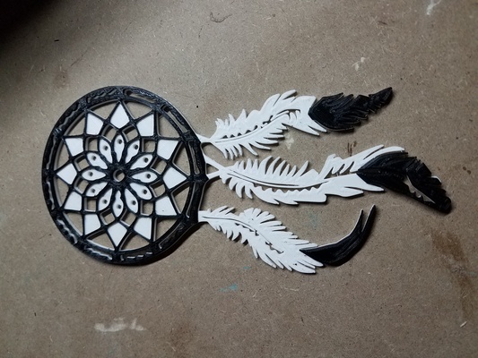 dream catcher 3 feathers by tech outreach art models thingiverse dreamcatcher 3d print model - Mito3D