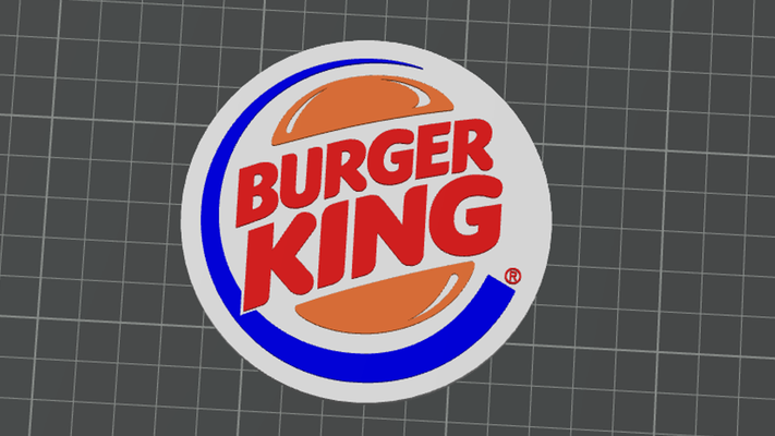 burger king coaster by coolcoasters art signs & logos 3d print model - Mito3D