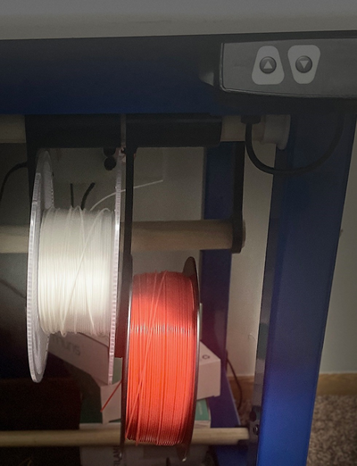 spool rack hanging filament rod adapter by 3dprint2024 3d printer accessories hanger ams bambu labs table mount x1c bracket holiday organizer closet closethanger pole connector p1p p1s a1 mini lite 3d print model - Mito3D