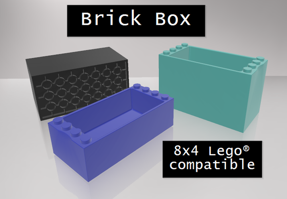 lego compatible caja 8x4 tamaños by bam diseño juguetes juegos lego envase containerbox legocompatible contenedor legos 3d print model - Mito3D