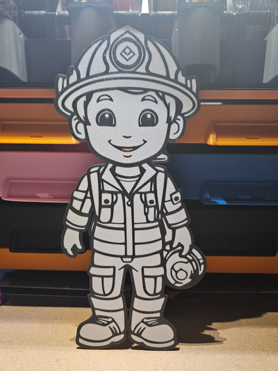 firefighter girl - ams ready by ben art 2d 112 3d print model - Mito3D