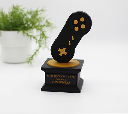 trophy gamers - customizable plate by nils kal art sculptures contest gaming gamer p1p a1 x1c a1mini decor pc lan gift kids 3d print model - Mito3D