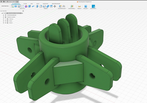 w schespinne fu gelenk by şarjör ev halkı bahçe waeschespinne ersatzteil 3d print model - Mito3D