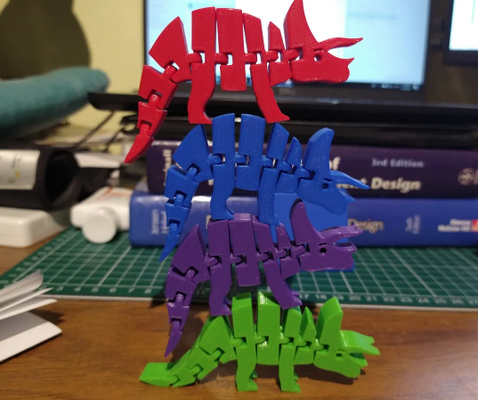 flexi triceratops by andrzej arte 2d 3d print model - Mito3D