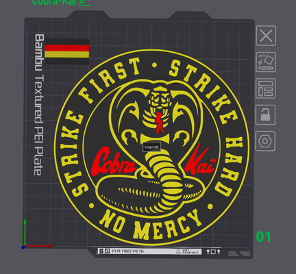 cobra-kai emblem logo by tronicpixel art signs & logos cobra kai 3d print model - Mito3D