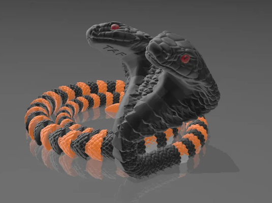 cobra 2-heads by andrzeju miniatures animals 3d print model - Mito3D