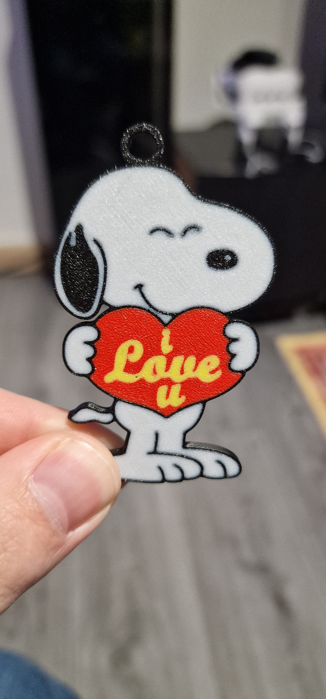 snoopy peanuts valentine's day keychain by nico91 art signs & logos valentine valentinesday valentinesdaygifts key accessory 3D print model - Mito3D