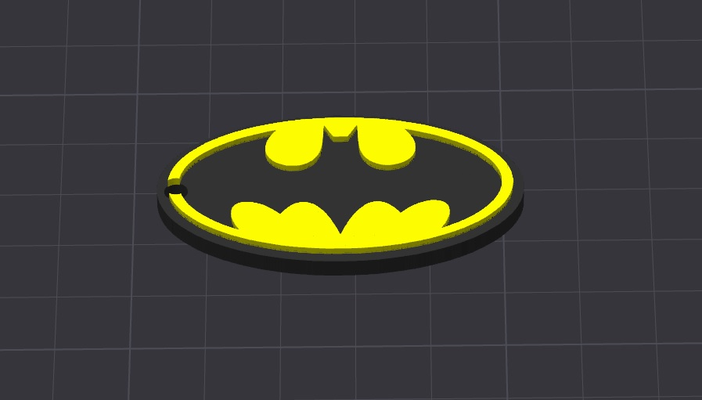 batman keychain 1 color change print face up by dominator334 fashion jewelry keychains key ring rings keyring keyrings kid kids child children ams ready boy boys girl girls gift gifts happy 3d print model - Mito3D