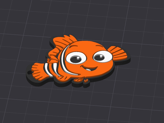 nemo print face up color bleed keychain remixed by dominator334 fashion jewelry keyring keyrings keychains key finding kid kids child children mermaid ams ready boy boys girl girls gift gifts happy 3d print model - Mito3D