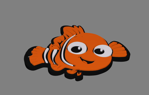 nemo multi color by lander6842 art 2d fish 3d print model - Mito3D