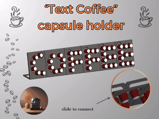 kaffee kapsel text halter unterstützung by abonnieren haushalt haus modelle kaffeekapselhalter kaffeekapsel kapselhalter kapselspender 3d print model - Mito3D