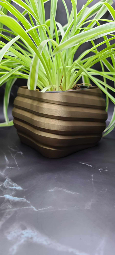 cubesqueeze planter by kenprint3d household garden flower pot vase 3d print model - Mito3D