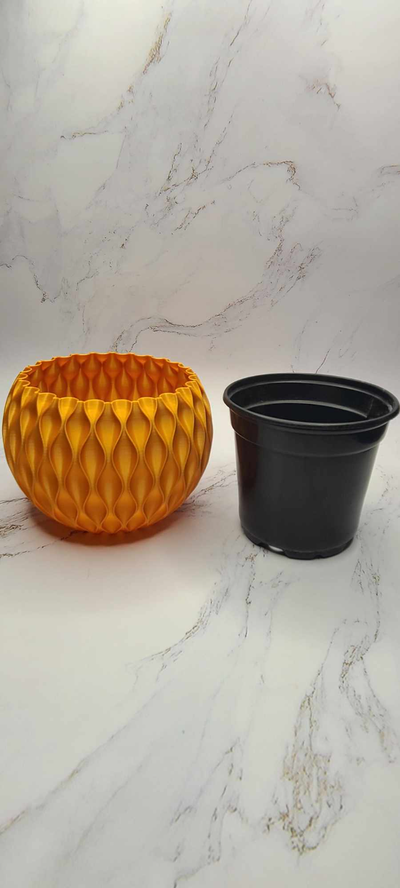 ripplewave serenesculpt wavyart by kenprint3d household garden flower pot vase planter plants 3d print model - Mito3D