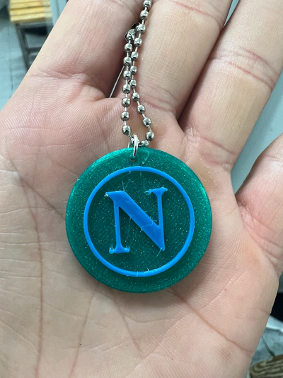 ssc napoli by vittorino art signs & logos keychain accessories accessory kay calcio soccer ball 3d print model - Mito3D