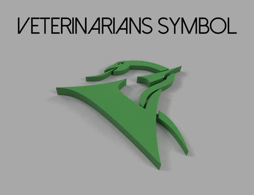 veterinarians symbol by 3d printing enjoyer art signs & logos logo vet logotype 3d print model - Mito3D