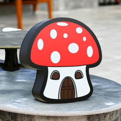 smurfs mushroom light box by zupa 3d props & cosplays smurf smurfette mush lightbox blue toy child children house gift 3d print model - Mito3D