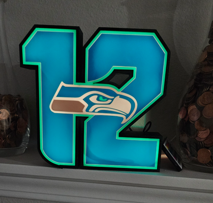 seahawks leuchtkasten by houdini hobby diy sport draußen 3d print model - Mito3D