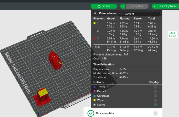 colore modificare gcode ottimizzato a1 soltanto by mello roberto 3d stampante test modelli ottimizzazione più veloce 3D print model - Mito3D