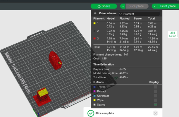 color change gcode optimized a1 only by mello roberto 3d printer test models optimization faster 3d print model - Mito3D