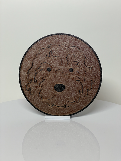 coaster goldendoodle by average3dprints ménage décor chien a3dprints 3d print model - Mito3D