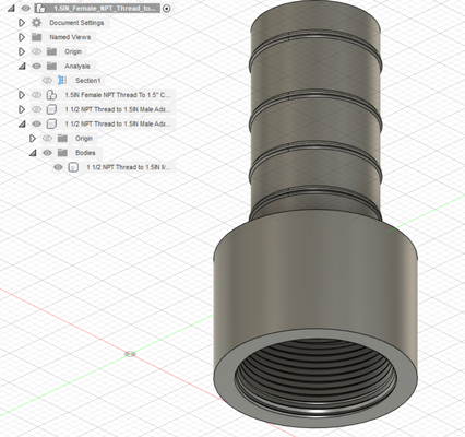 1-1 2 inch female npt pipe thread to male barbed adapter by lordachoo tools tpu washer pipeadapter pipecoupler nptpipeadapter nptpipe layflathosecoupler layflathose femaleinchhalftoinchhalfbarbed 3d print model - Mito3D