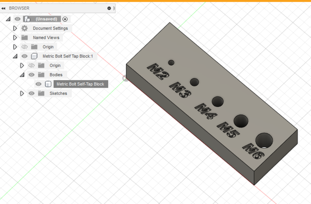 dokunmak metrik makine cıvata ölçek blok m2 m6 by lordacho araçlar kendine dokunan test bloğu 3d print model - Mito3D