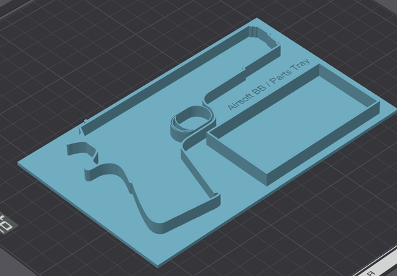 small 1911 silhouette bb parts tray by lordachoo tools organizers airsoft smallpartstray 3d print model - Mito3D