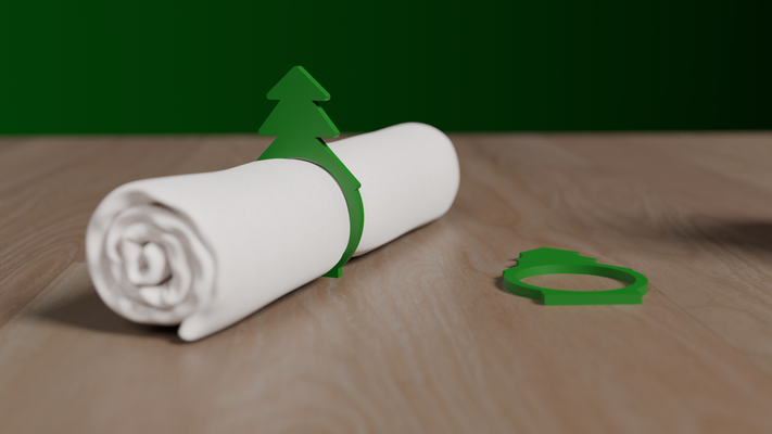 ringtree green - napkin holder by paolobonidesign household decor ring tree 3d print model - Mito3D