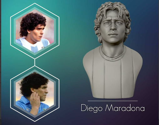 maradona remezclar remezclado by antoniopane91 arte esculturas 3d print model - Mito3D