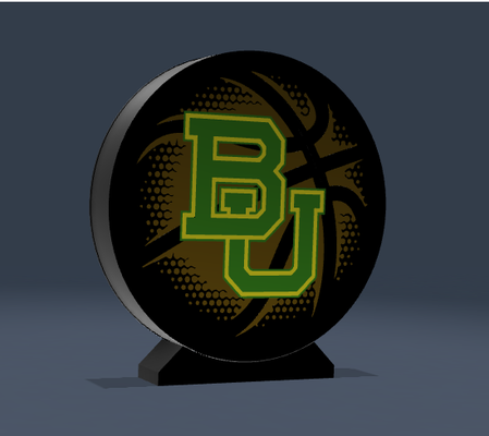 baylor ursos caixa luz by websters criações arte sinais logotipos basquetebol aro esportes bola conduziu 3d print model - Mito3D